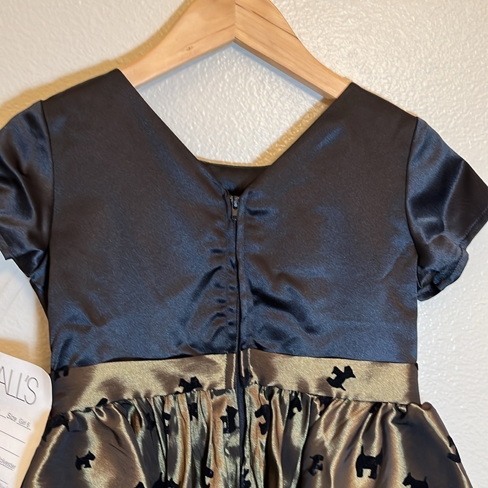 NWT McCall’s Flocked Scottie Dog Special Occasion Holiday Girl’s Dress - Picture 7 of 13